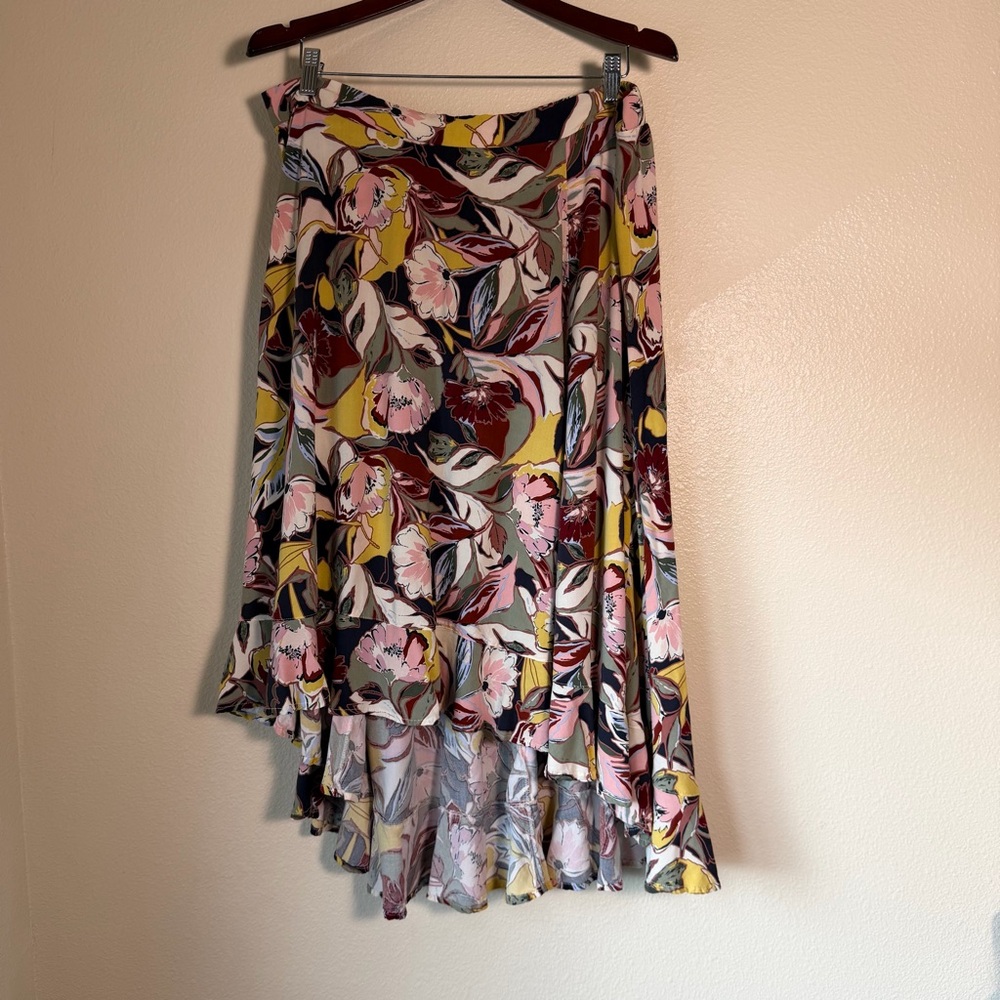 Torrid Floral Asymmetrical Midi Skirt, 2X